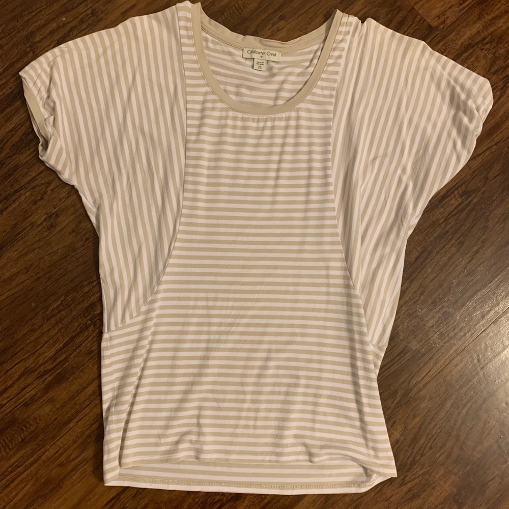 Coldwater Creek short sleeved stripped shirt